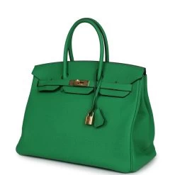 Hermès Pre-owned Hermes Birkin 35 Bambou Togo Gold Hardware -Online Bag Store H B 240208 1 03