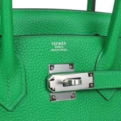 Hermès Pre-owned Hermes Birkin 30 Bambou Clemence Palladium Hardware 17 Hermès Pre-owned Hermes Birkin 30 Bambou Clemence Palladium Hardware -Online Bag Store H B 240208 3 NB 08