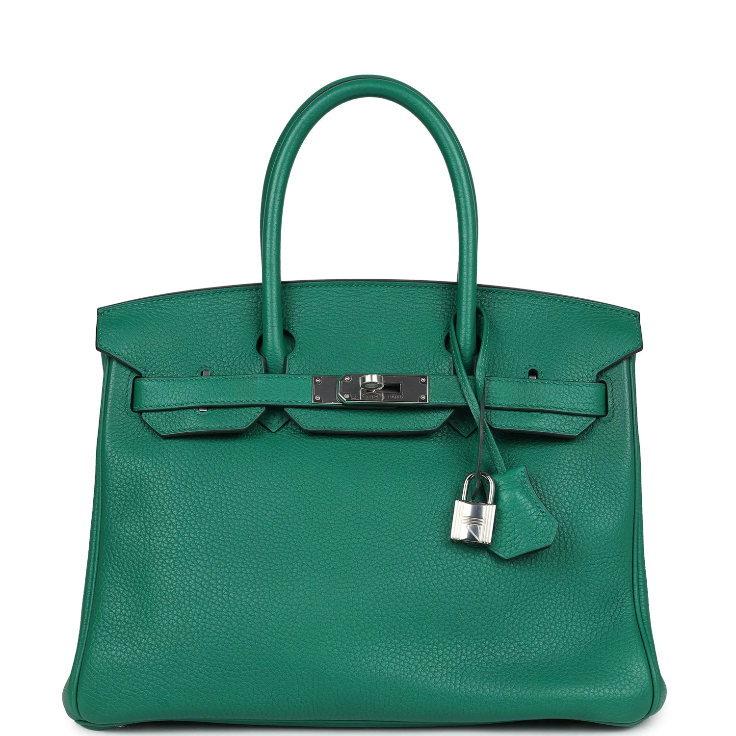 Hermès Pre-Owned Hermes Birkin 30 Vert Vertigo Clemence Palladium Hardware 3 Hermès Pre-Owned Hermes Birkin 30 Vert Vertigo Clemence Palladium Hardware