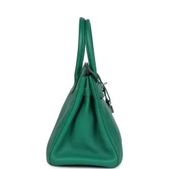 Hermès Pre-Owned Hermes Birkin 30 Vert Vertigo Clemence Palladium Hardware 13 Hermès Pre-Owned Hermes Birkin 30 Vert Vertigo Clemence Palladium Hardware -Online Bag Store H B 240212 3 04