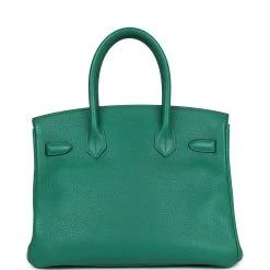 Hermès Pre-Owned Hermes Birkin 30 Vert Vertigo Clemence Palladium Hardware 14 Hermès Pre-Owned Hermes Birkin 30 Vert Vertigo Clemence Palladium Hardware -Online Bag Store H B 240212 3 05