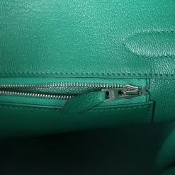 Hermès Pre-Owned Hermes Birkin 30 Vert Vertigo Clemence Palladium Hardware 19 Hermès Pre-Owned Hermes Birkin 30 Vert Vertigo Clemence Palladium Hardware -Online Bag Store H B 240212 3 10