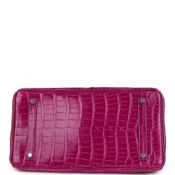 Hermès Hermes Birkin 35 Rose Sheherazade Shiny Porosus Crocodile Palladium Hardware 16 Hermès Hermes Birkin 35 Rose Sheherazade Shiny Porosus Crocodile Palladium Hardware -Online Bag Store H B 240212 4 06