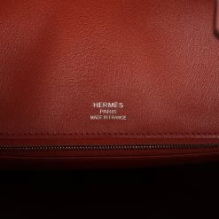 Hermès Pre-owned Hermes Birkin 35 Ghillies Brique Clemence And Evercolor Palladium Hardware -Online Bag Store H B 240220 3 SZ 08