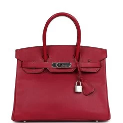 Hermès Pre-owned Hermes Birkin 30 Rubis Epsom Palladium Hardware