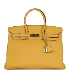 Hermès Pre-owned Hermes Birkin 35 Soleil Togo Gold Hardware