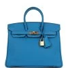 Hermès Hermes Birkin 25 Bleu Zanzibar Togo Gold Hardware 2 Hermès Hermes Birkin 25 Bleu Zanzibar Togo Gold Hardware -Online Bag Store H B 240228 1 01