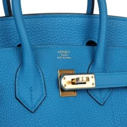 Hermès Hermes Birkin 25 Bleu Zanzibar Togo Gold Hardware -Online Bag Store H B 240228 1 08