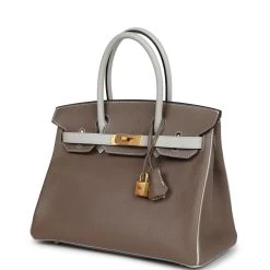 Hermès Pre-owned Hermes Special Order (HSS) Birkin 30 Etoupe And Gris Pearl Chevre Brushed Gold Hardware -Online Bag Store H B 240228 2 03