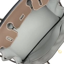 Hermès Pre-owned Hermes Special Order (HSS) Birkin 30 Etoupe And Gris Pearl Chevre Brushed Gold Hardware -Online Bag Store H B 240228 2 09