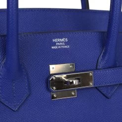 Hermès Pre-owned Hermes Birkin 35 Bleu Electric Epsom Palladium Hardware -Online Bag Store H B 240313 1 08