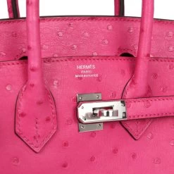 Hermès Hermes Birkin 25 Rose Tyrien Ostrich Palladium Hardware 17 Hermès Hermes Birkin 25 Rose Tyrien Ostrich Palladium Hardware -Online Bag Store H B 240314 7 08