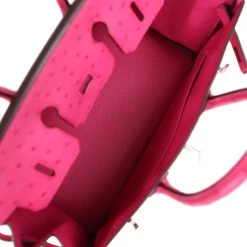 Hermès Hermes Birkin 25 Rose Tyrien Ostrich Palladium Hardware 18 Hermès Hermes Birkin 25 Rose Tyrien Ostrich Palladium Hardware -Online Bag Store H B 240314 7 09