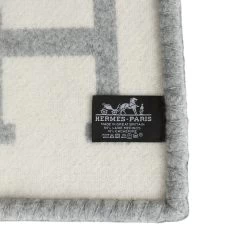 Hermès Hermes "Classic Avalon" Ecru And Gris Clair Blanket -Online Bag Store H BLA 010723 1 04