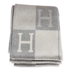 Hermès Hermes "Classic Avalon" Ecru And Gris Clair Blanket -Online Bag Store H BLA 011023 1 01