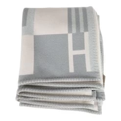 Hermès Hermes "Ithaque" Gris And Perle Blanket