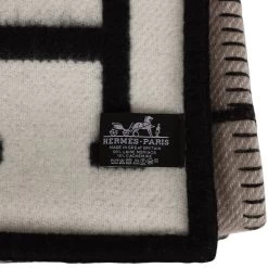 Hermès Hermes "Classic Avalon" Ecru And Black Wool Blanket -Online Bag Store H BLA 230926 1 04
