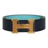 Hermès Hermes 32mm Reversible Bleu Indigo/Bleu Atoll Constance H Belt 85cm Gold Buckle 2 Hermès Hermes 32mm Reversible Bleu Indigo/Bleu Atoll Constance H Belt 85cm Gold Buckle -Online Bag Store H BT 040522 5 01
