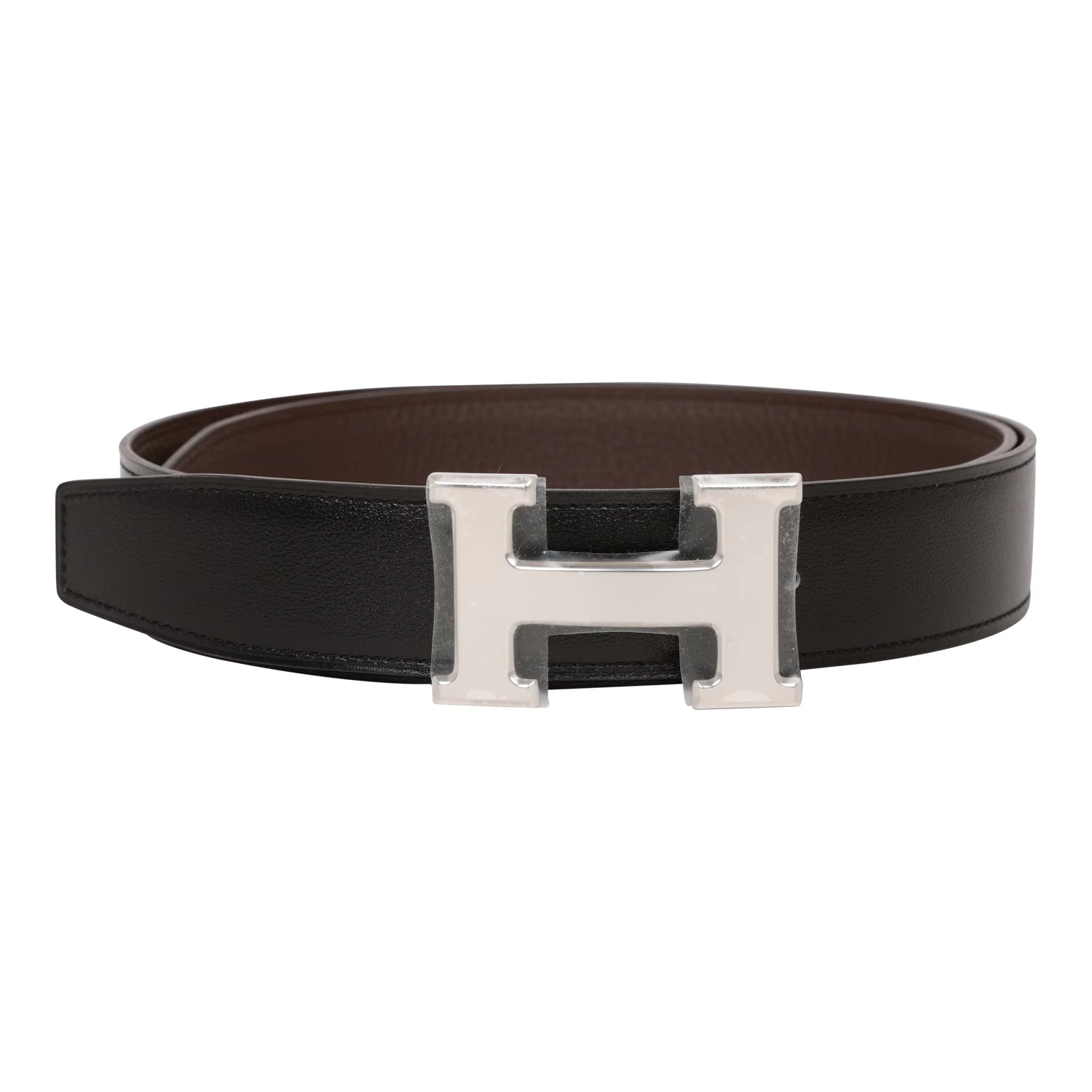 Hermès Hermes 32mm Reversible Black/Chocolate Constance H Belt 85cm Palladium Buckle 3 Hermès Hermes 32mm Reversible Black/Chocolate Constance H Belt 85cm Palladium Buckle