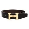 Hermès Hermes 32mm Reversible Black/Chocolate Constance H Belt 85cm Gold Buckle