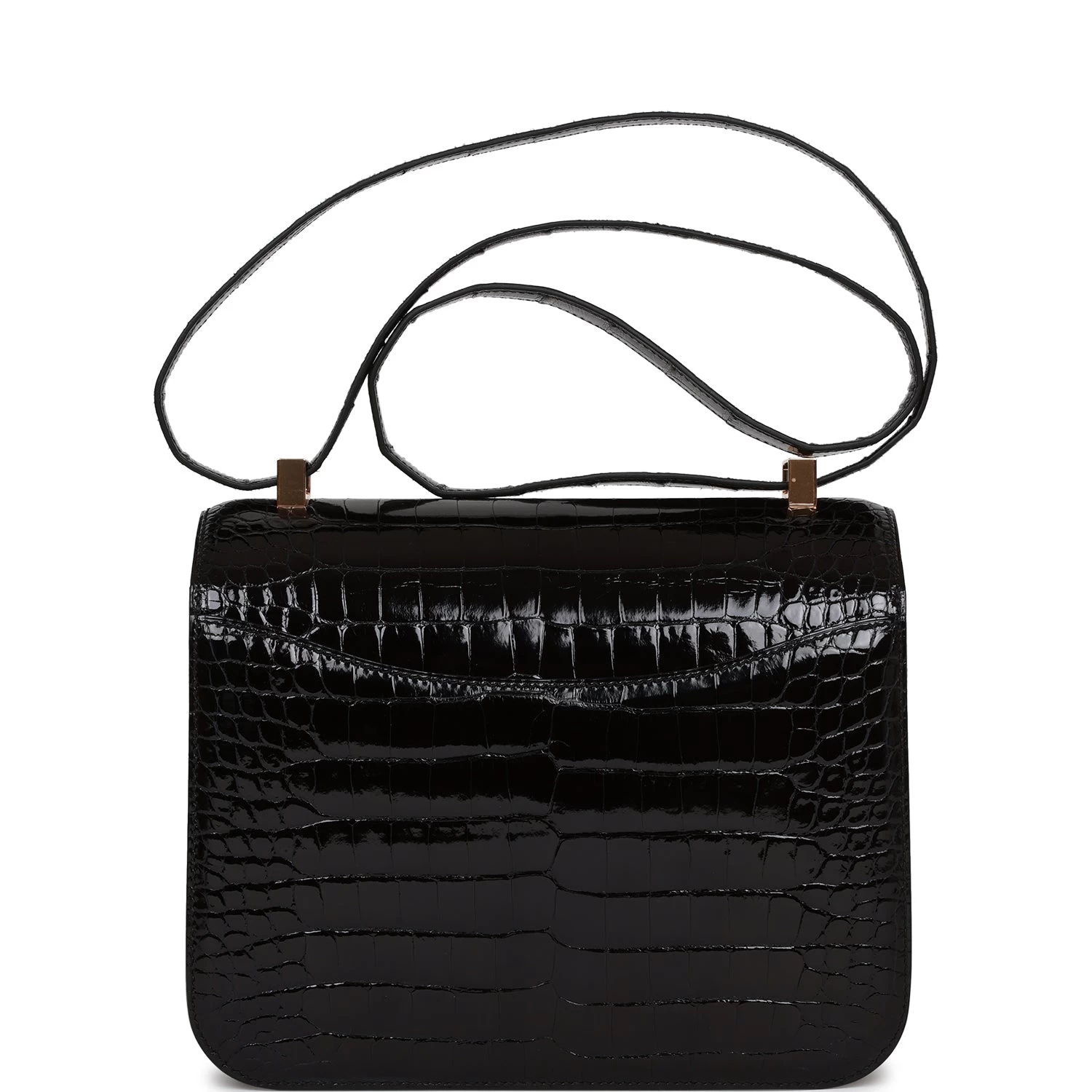Hermès Hermes Constance 24 Black Shiny Alligator Rose Gold Hardware 6 Hermès Hermes Constance 24 Black Shiny Alligator Rose Gold Hardware - Image 4