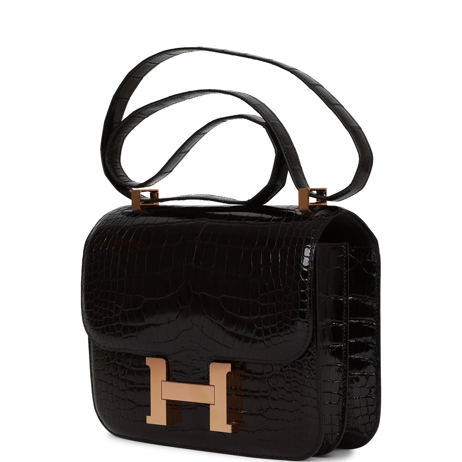 Hermès Hermes Constance 24 Black Shiny Alligator Rose Gold Hardware 7 Hermès Hermes Constance 24 Black Shiny Alligator Rose Gold Hardware - Image 5