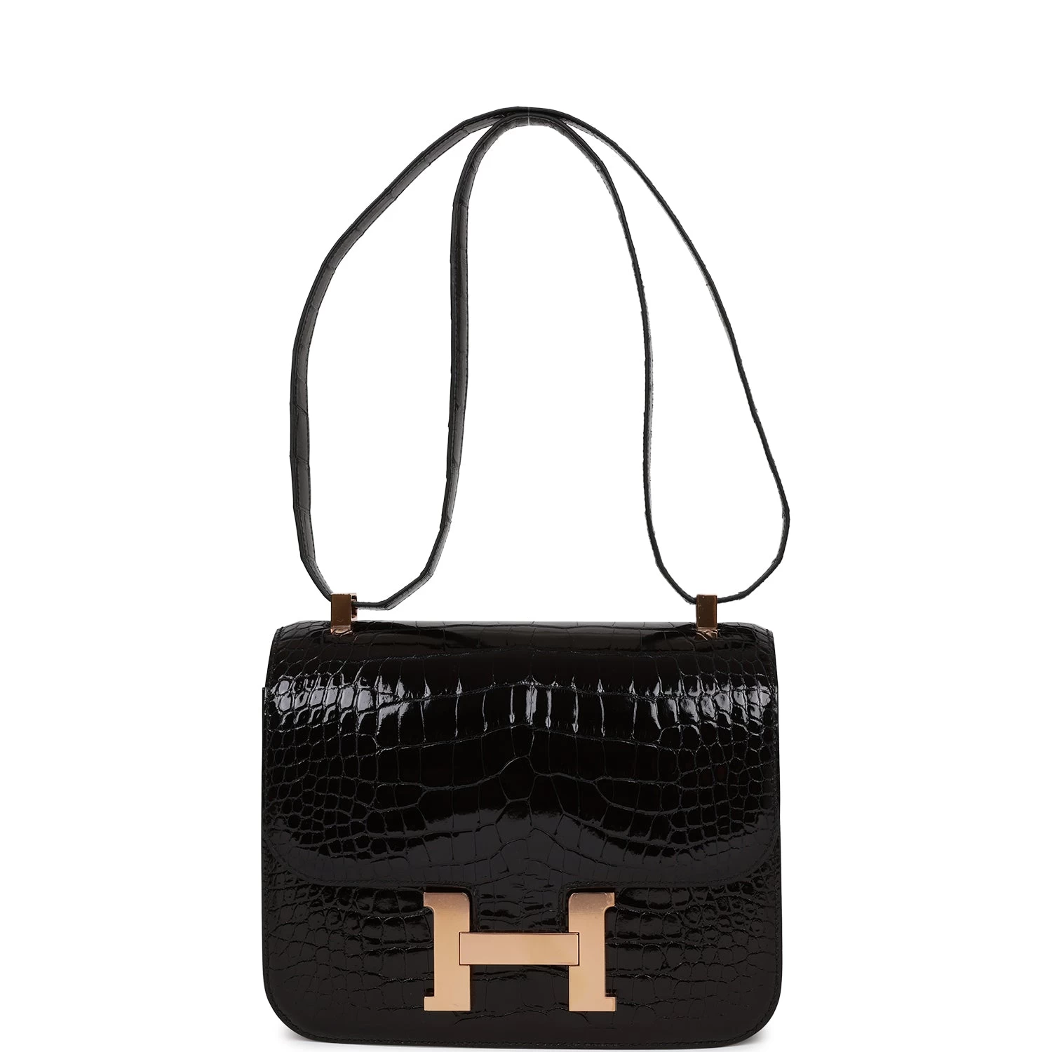Hermès Hermes Constance 24 Black Shiny Alligator Rose Gold Hardware 9 Hermès Hermes Constance 24 Black Shiny Alligator Rose Gold Hardware - Image 7