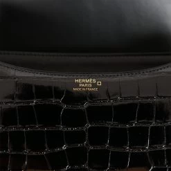 Hermès Hermes Constance 24 Black Shiny Alligator Rose Gold Hardware 19 Hermès Hermes Constance 24 Black Shiny Alligator Rose Gold Hardware -Online Bag Store H C 070522 1 RY 08