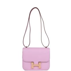 Hermès Hermes Constance 18 Mauve Sylvestre Chevre Rose Gold Hardware -Online Bag Store H C 112122 1 07