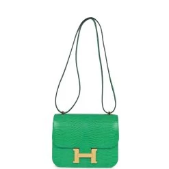 Hermès Hermes Mini Constance 18 Menthe Lizard Salvator Gold Hardware -Online Bag Store H C 230417 1 HR 07