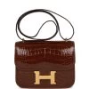 Hermès Hermes Constance 18 Miel Shiny Alligator Gold Hardware