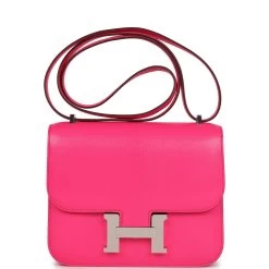 Hermès Hermes Constance 18 Rose Pop Chevre Chamkila Palladium Hardware