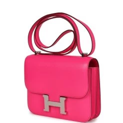 Hermès Hermes Constance 18 Rose Pop Chevre Chamkila Palladium Hardware -Online Bag Store H C 230901 1 03