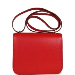 Hermès Hermes Constance 18 Rouge De Coeur Chevre Chamkila Permabrass Hardware -Online Bag Store H C 230928 1 CH 05