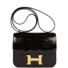 Hermès Hermes Constance 18 Black Shiny Alligator Gold Hardware -Online Bag Store H C 231031 2 SD 01