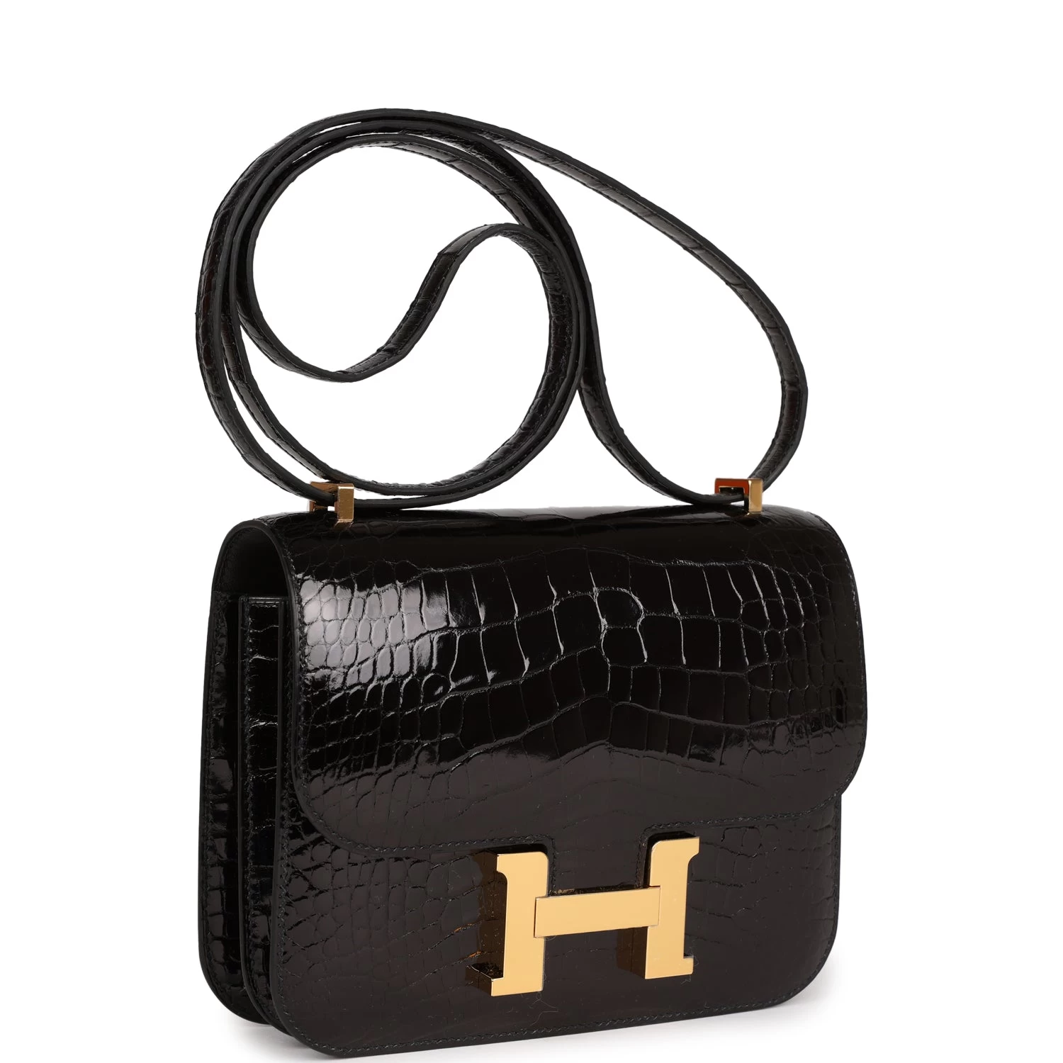 Hermès Hermes Constance 18 Black Shiny Alligator Gold Hardware 4 Hermès Hermes Constance 18 Black Shiny Alligator Gold Hardware - Image 2