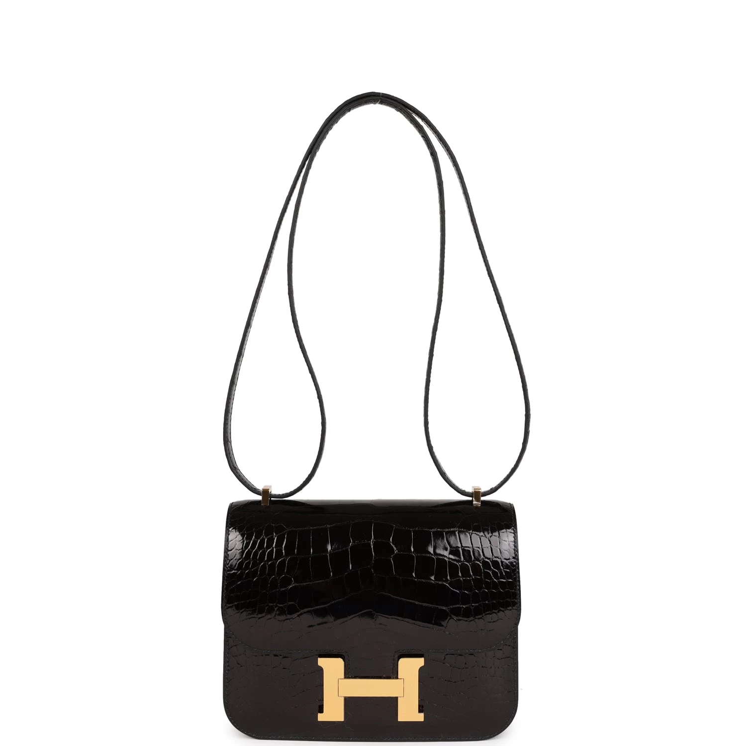 Hermès Hermes Constance 18 Black Shiny Alligator Gold Hardware 9 Hermès Hermes Constance 18 Black Shiny Alligator Gold Hardware - Image 7