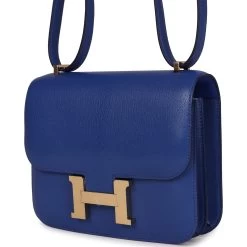 Hermès Hermes Constance 18 Bleu Royal Chevre Gold Hardware -Online Bag Store H C 231106 1 AB 05