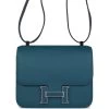 Hermès Pre-owned Hermes Constance 24 Vert Bosphore Epsom Lacquer Palladium Hardware -Online Bag Store H C 231110 1 RL 02