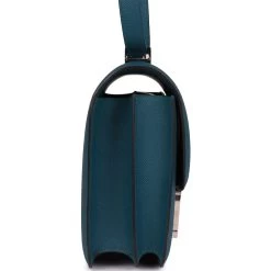 Hermès Pre-owned Hermes Constance 24 Vert Bosphore Epsom Lacquer Palladium Hardware -Online Bag Store H C 231110 1 RL 05