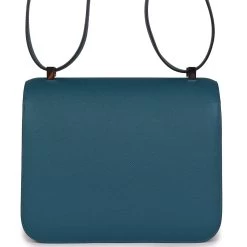 Hermès Pre-owned Hermes Constance 24 Vert Bosphore Epsom Lacquer Palladium Hardware -Online Bag Store H C 231110 1 RL 06