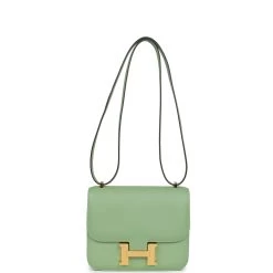 Hermès Hermes Constance 18 Vert Criquet Swift Gold Hardware -Online Bag Store H C 231206 1 KF 07