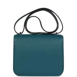 Hermès Hermes Constance 18 Vert Bosphore Evercolor Palladium Hardware 14 Hermès Hermes Constance 18 Vert Bosphore Evercolor Palladium Hardware -Online Bag Store H C 231214 1 05