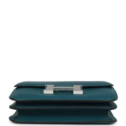 Hermès Hermes Constance 18 Vert Bosphore Evercolor Palladium Hardware 16 Hermès Hermes Constance 18 Vert Bosphore Evercolor Palladium Hardware -Online Bag Store H C 231214 1 06