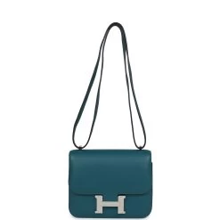 Hermès Hermes Constance 18 Vert Bosphore Evercolor Palladium Hardware 17 Hermès Hermes Constance 18 Vert Bosphore Evercolor Palladium Hardware -Online Bag Store H C 231214 1 07