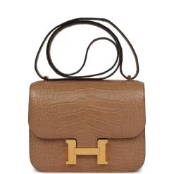 Hermès Hermes Constance 18 Chai Matte Alligator Gold Hardware