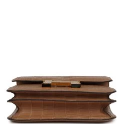 Hermès Hermes Constance 18 Chai Matte Alligator Gold Hardware -Online Bag Store H C 240105 1 FK 06