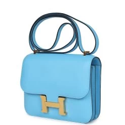 Hermès Hermes Constance 18 Celeste Swift Gold Hardware -Online Bag Store H C 240116 1 LC 03