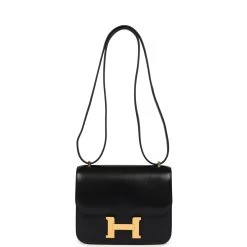 Hermès Hermes Constance 18 Black Chevre Chamkila Gold Hardware -Online Bag Store H C 240131 1 KC 07