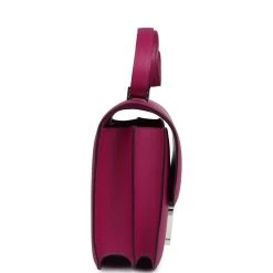 Hermès Pre-owned Hermes Constance 24 Rose Pourpre Evercolor Palladium Hardware -Online Bag Store H C 240222 1 IY 04